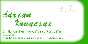 adrian kovacsai business card